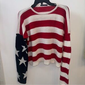 Brandy Melville Red and White Striped Sweater